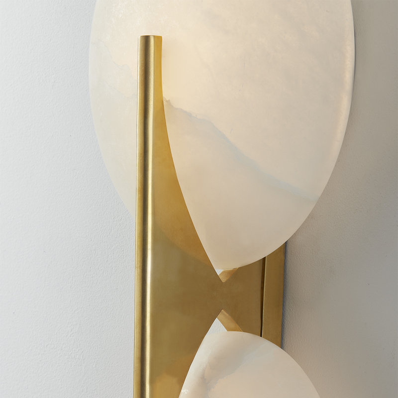 Asteria 2 Light Wall Sconce, Vintage Brass