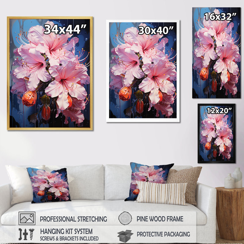 Éclat de couleur tropicale Hibiscus I - décoration murale hibiscus, H 40 po x l 30 po, Cadre flottant noir