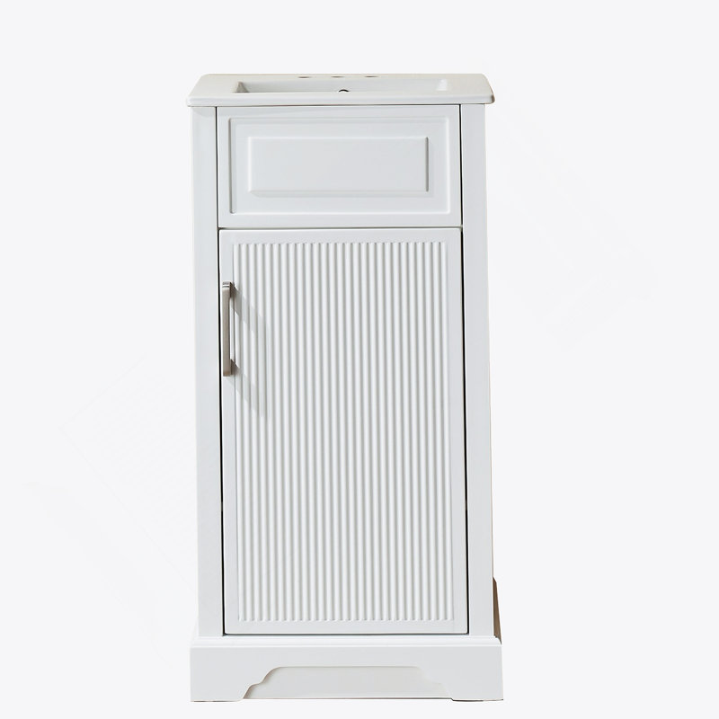Meuble-lavabo autoportant entièrement assemblé avec comptoir, offrant une installation facile et une fabrication de haute qualité pour votre salle de bain.