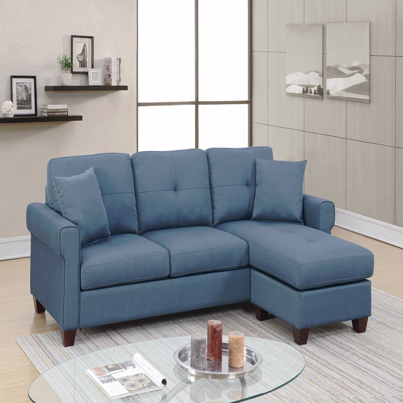 Canapé modulaire 2 pièces bleu