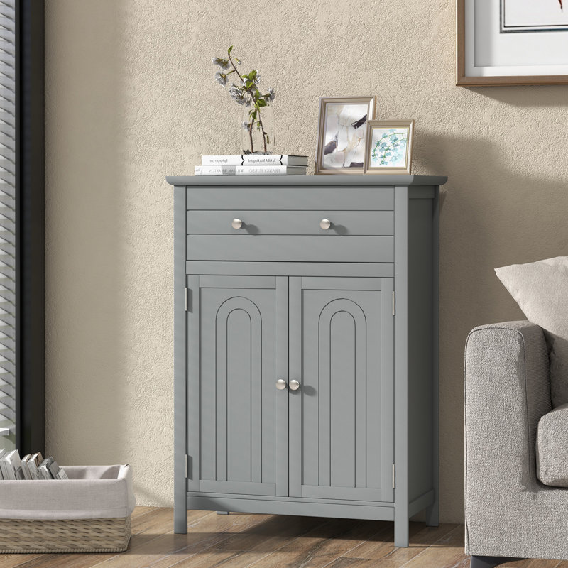 Bathroom Storage Cabinet Free Standing Bathroom Cabinet-Black, Grey