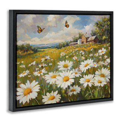 Butterfly Dream Daisy Field Floating Frame, design by Petal Prints Design