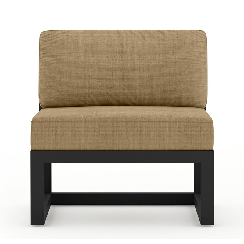 Avion 6 Piece Sectional Set - Black, Canvas Heather Beige Sunbrella® Canvas, Black