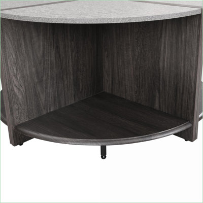 Gray Industrial 4-Piece Coffee Table with 2-Tier Storage, Space-Saving for Living Room/Garden, Easy to Assemble