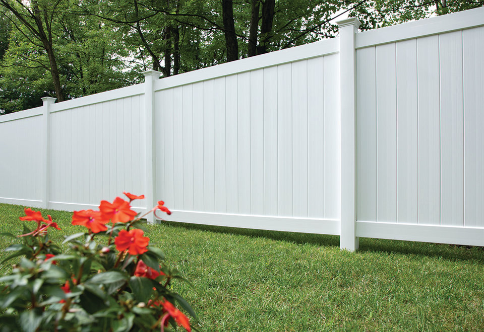 Newbury Solid Vertical Privacy Vinyl Fence Panel