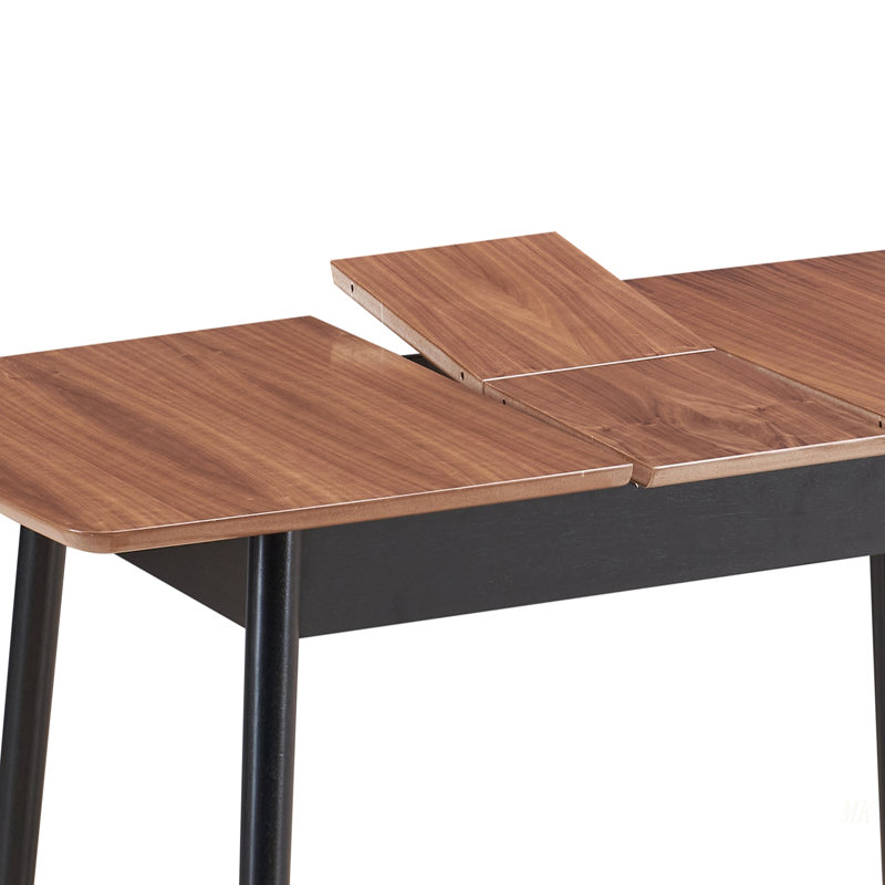 Table de salle à manger naturelle et noire avec rallonge Bufferfly