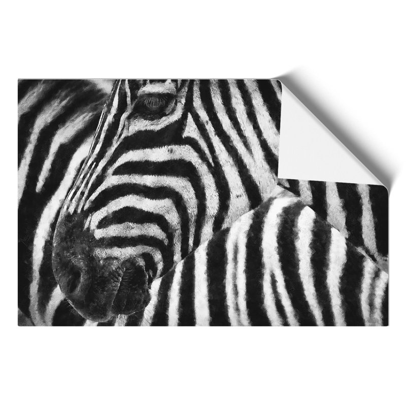 Zebra Painting - Frameless Print, 42cm H x 59cm W x 0.1cm D