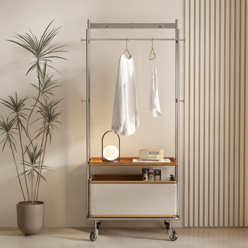 Coat Rack Solid Structure Chic Design, Griege