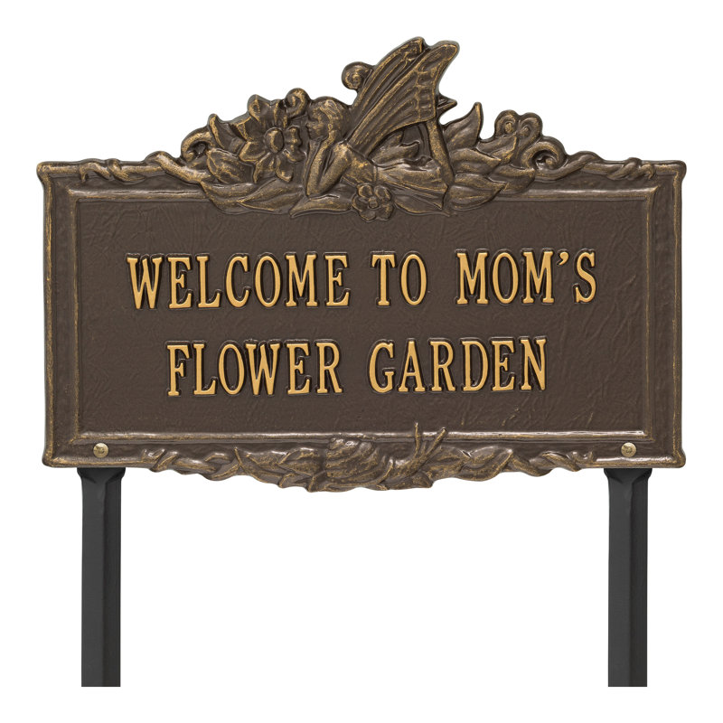Fairy Personalized Garden Sign, Bronze/Gold, Yes