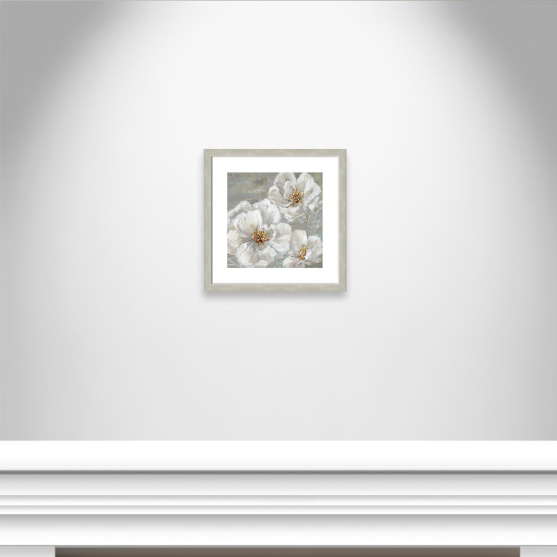 Summer Solstice II - peinture encadrée, Cadre argent, H 17,5 po x l 17,5 po x P 1,13 po