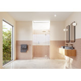 Stellar 54 in. x 78 in. Fully Frameless 3 Panel Inline Hinge Shower Door