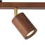 4-Light Linear Semi Flush Mount Track Lighting in Walnut Wood Finish 