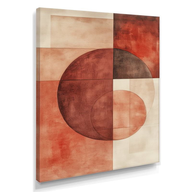Art mural abstrait terre cuite, équilibre terre cuite, toile neutre chaleureuse, H 32 po x l 16 po, Toile tendue