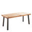Table de salle à manger attrayante de style industriel avec une surface en bois massif et des pieds en métal