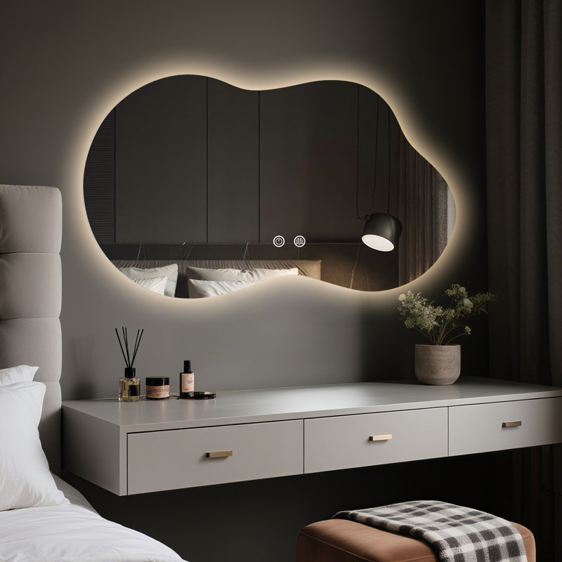 Asymmetrical LED Vanity Mirror with Backlight, 36" x 20"