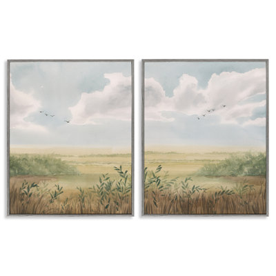  Ensemble de 2 giclées Birds over Country Pastures par Grace Popp