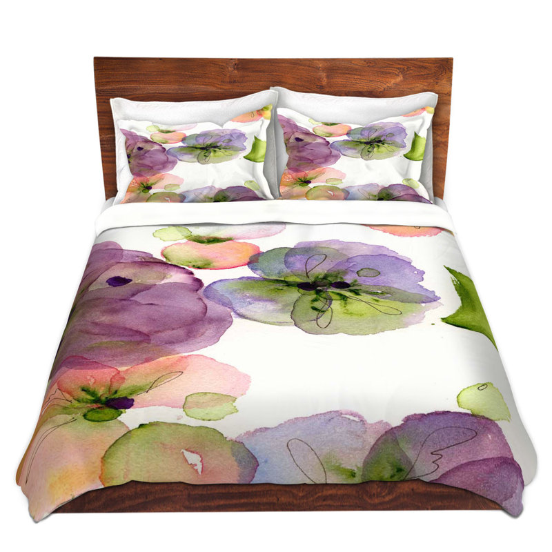 Ensemble de housse de couette pansy automne, 1 housse de couette grand + 2 taies standards