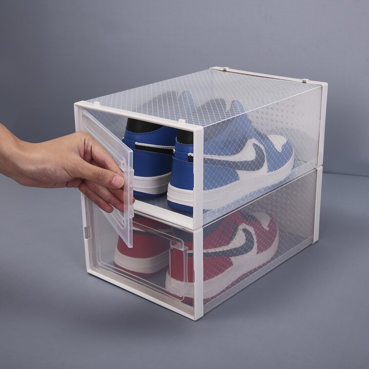 12 Stackable Shoe Storage Box (Set of 12) Rebrilliant
