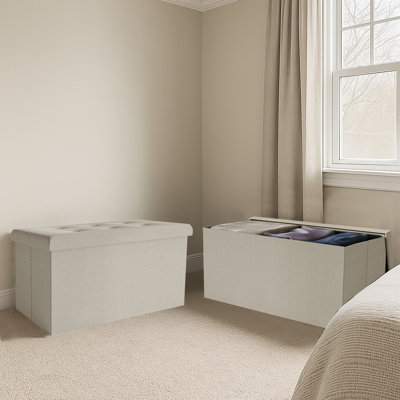 Ensemble de 2 bancs de rangement capitonnés capitonnés à boutons Northallert