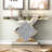 Amla 47" Mirrored Console Table With Round Mirror