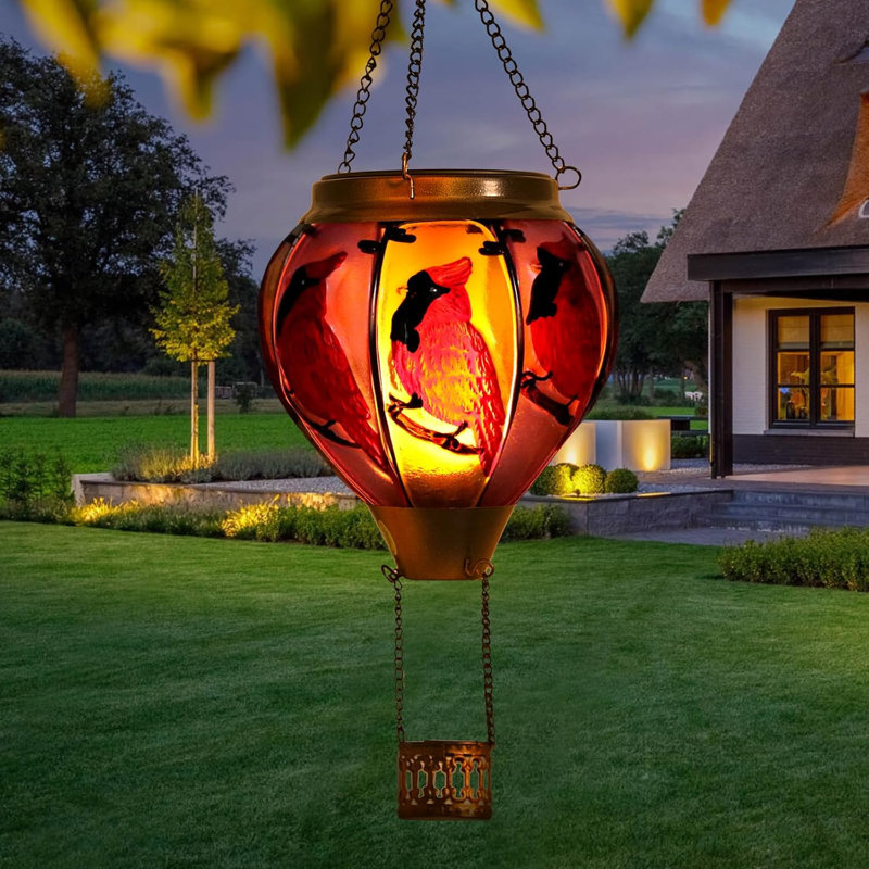 18" Hot Air Balloon Solar Lantern Waterproof For Outdoor Decoration