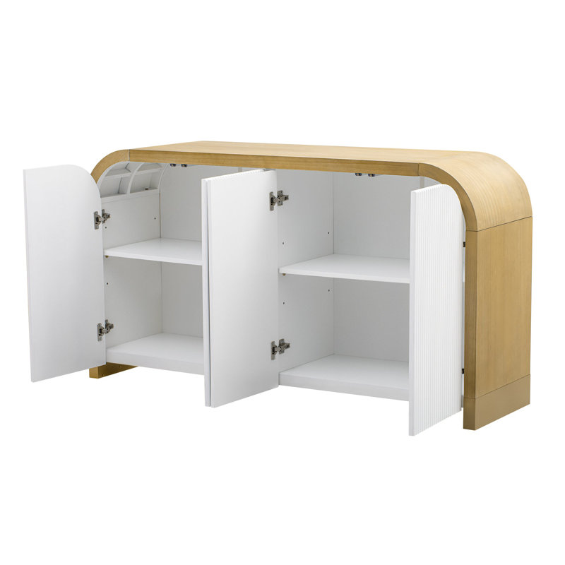 Buffet 60 portes Lucvara, Blanc / jaune