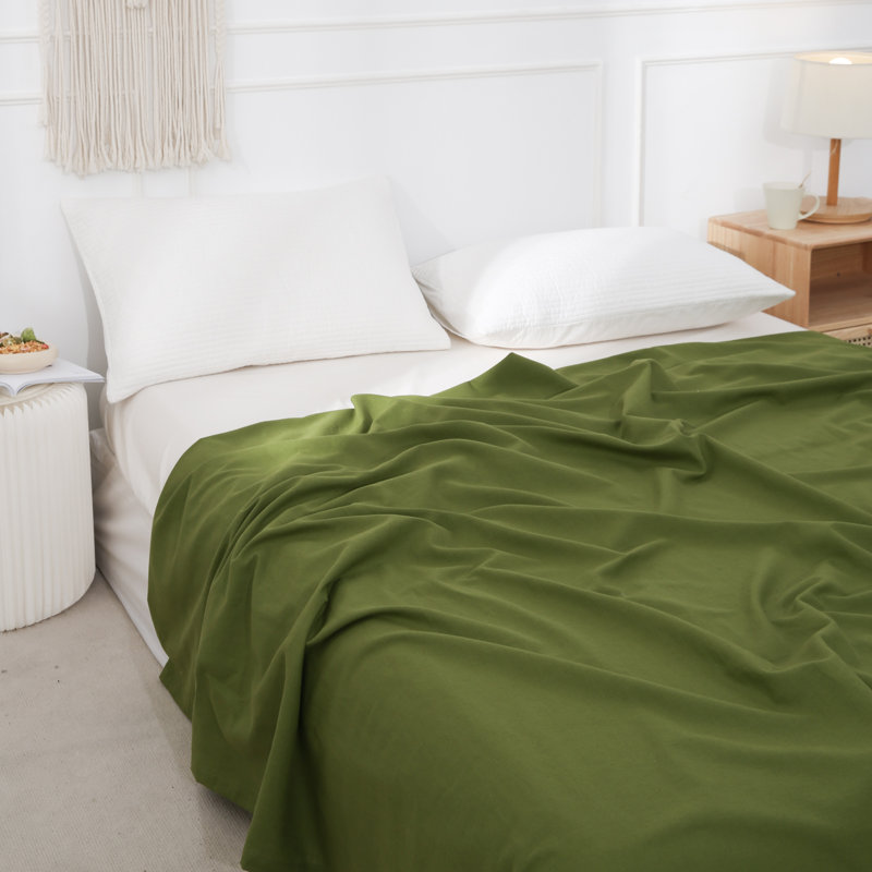 Linen Cotton Flat Sheet(Navy Blue,King), King, Navy Blue