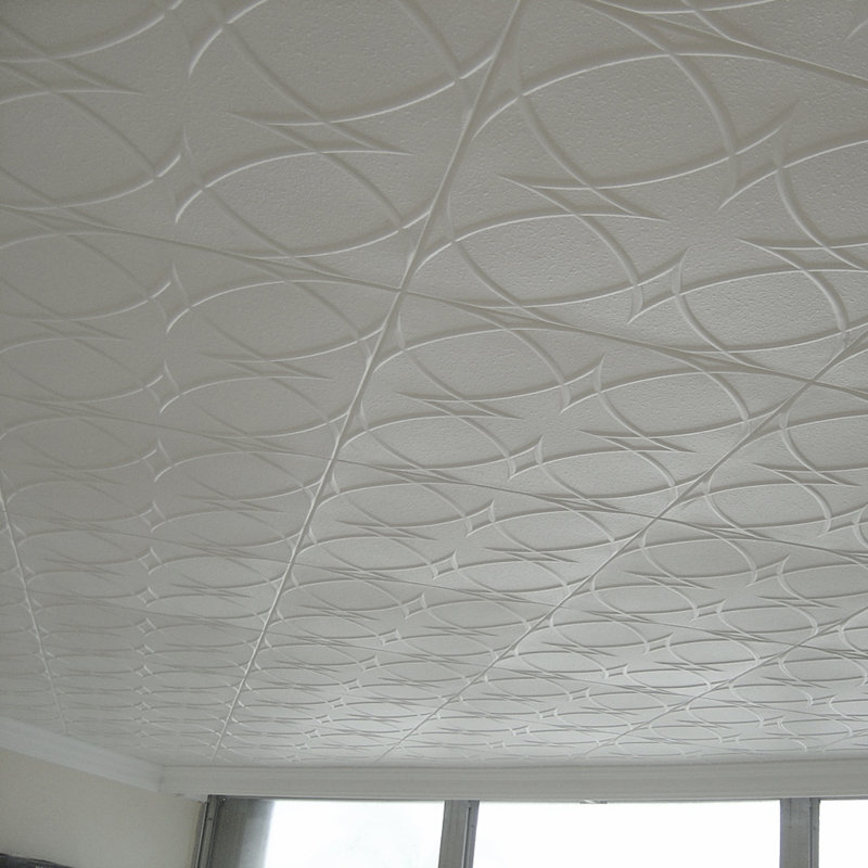 Carreaux de plafond en polystyrène 20X20 avec panneaux décoratifs à coller pour une installation facile à faire soi-même, ainsi que pour la rénovation de la maison et du sous-sol. R23 Eta, Lot / 8