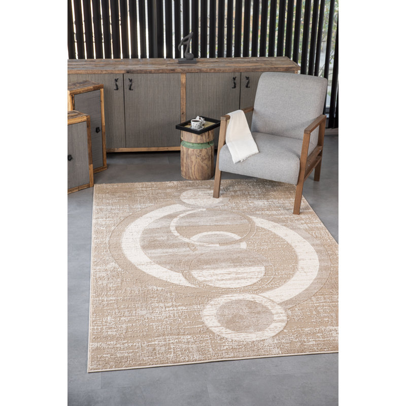 Olliyah Collection Transitional Geometric Area Rug, Rectangle 2' x 3'