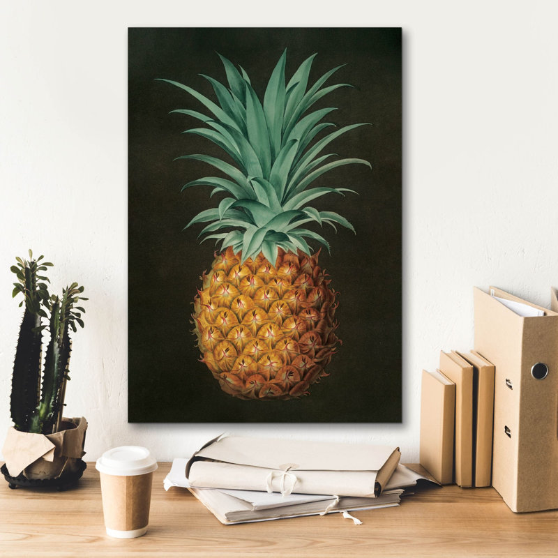  «Vintage Pineapple 2» par Wild Apple Portfolio, art mural sur toile, 18 po x 26 po, H 26 po x l 18 po