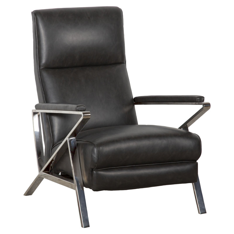 Fauteuil inclinable manuel standard en cuir véritable de 28,25 po Infinity, Nickel brossé, Perle 1181