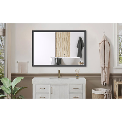 Miroir mural de salle de bain rectangulaire surdimensionné avec cadre