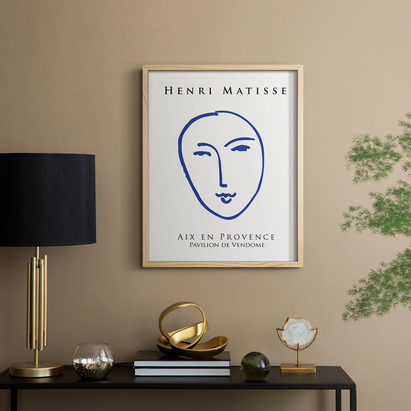 Matisse XLIX, reproduction d'art encadrée - bois massif, H 21 po x l 17 po
