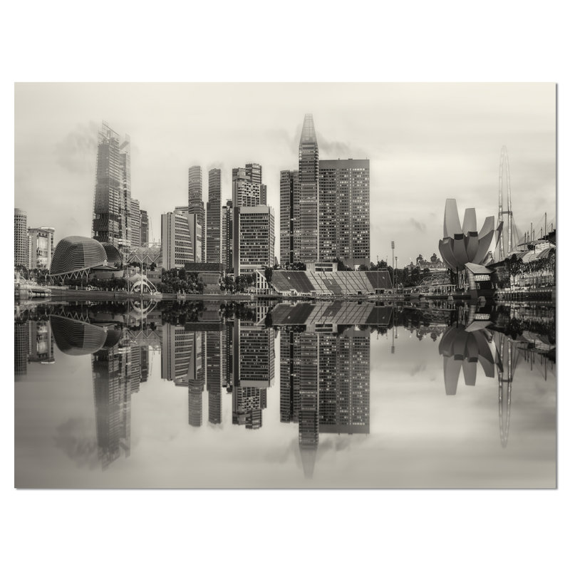 Vue de l'horizon singapourien, impression sur toile tendue, H 20 po x l 40 po x P 1po