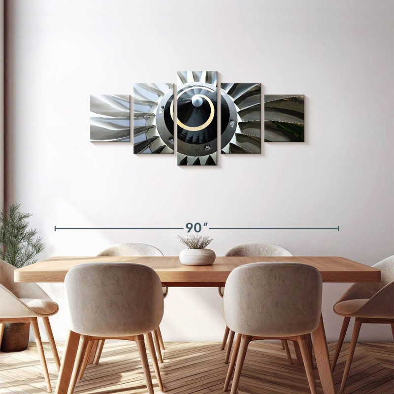 Turbine à jet brillant, H 30 po x l 68 po