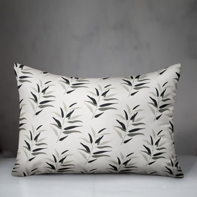 Dark Leaf Rectangular Pillow Cover & Insert
