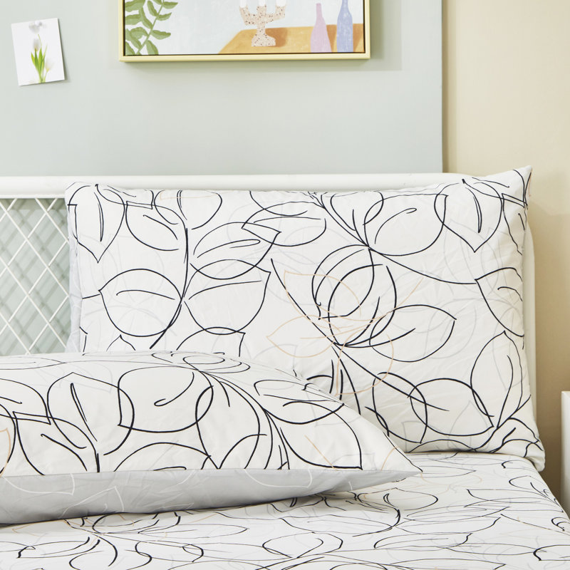 Drap-housse floral en percale de microfibre, Double