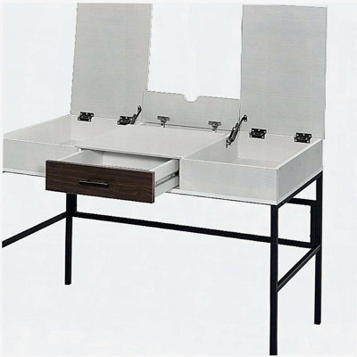 Bureau d'écriture naturel et noir avec port USB