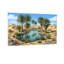 Désert, oasis, palmiers, reflet de l'eau, dunes de sable, ciel bleu-264101176-264101190-264101191