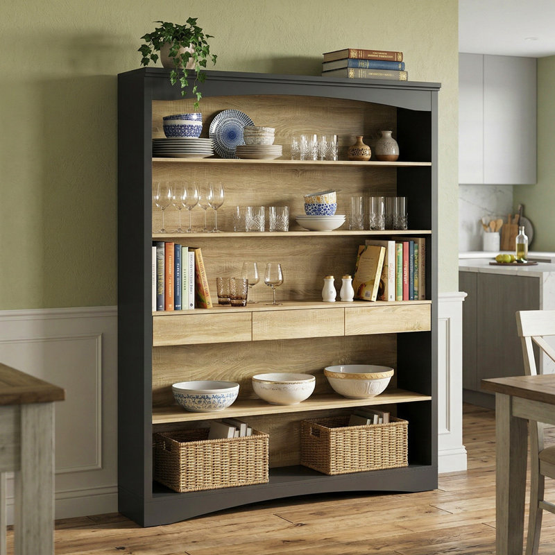 Versatile 5-Shelf & 3-Drawer Display Cabinet