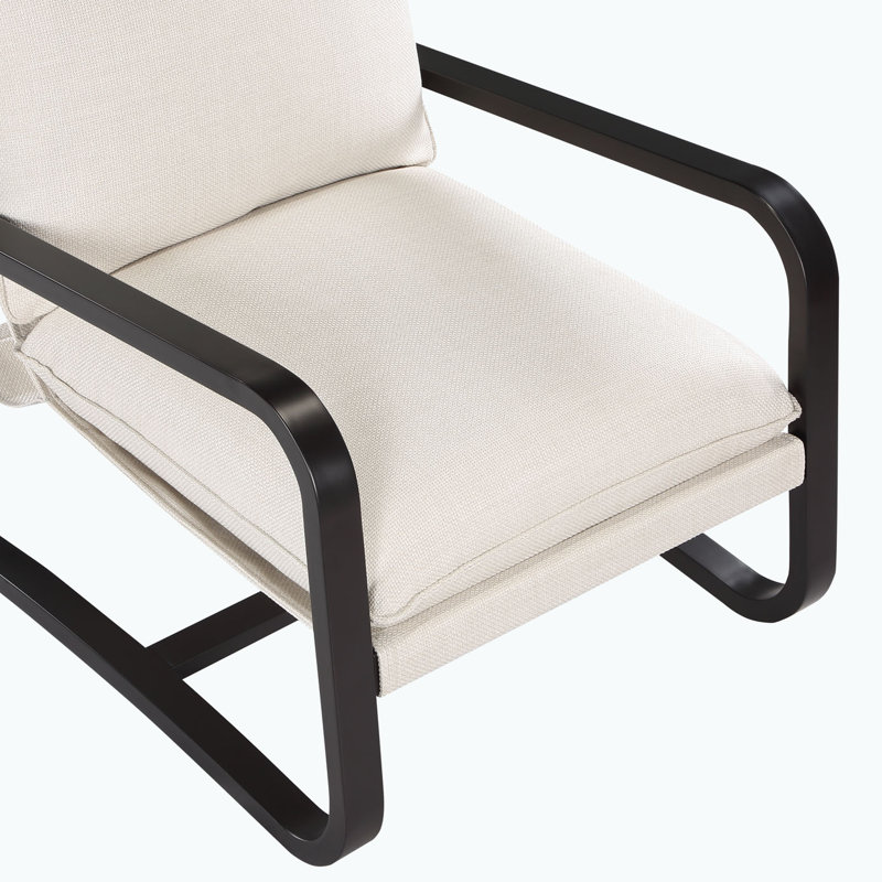 Fauteuil de 35,31 po de large Kralovetz, Polyester beige