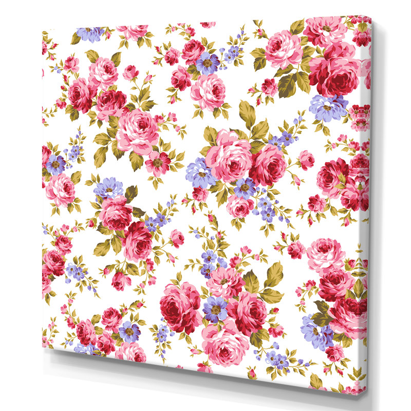 " Pink Roses Composition ", 36" H x 36" W x 1.5" D, Wrapped Canvas