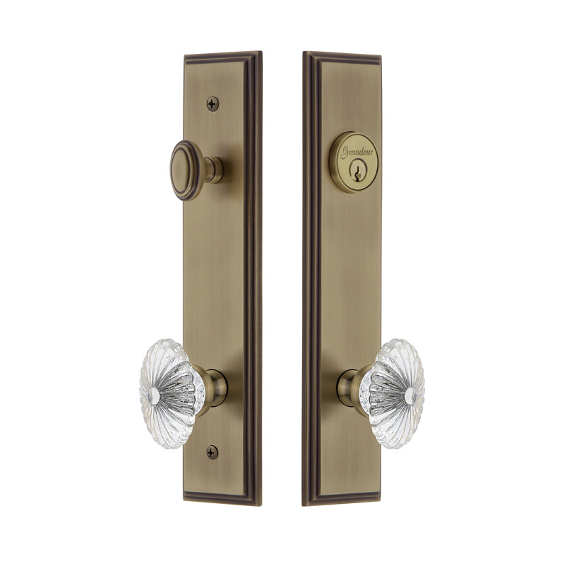 Ensemble d'entrée haut Carré, Laiton rétro, 2,375 po