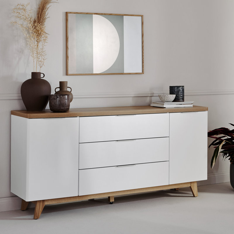 Arriaga 150cm 3 Drawer Sideboard, Brown/White