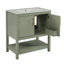Meuble-lavabo vert de 30 po avec lavabo en céramique et rangement polyvalent - idéal pour les petites salles de bain-133526586-133526587