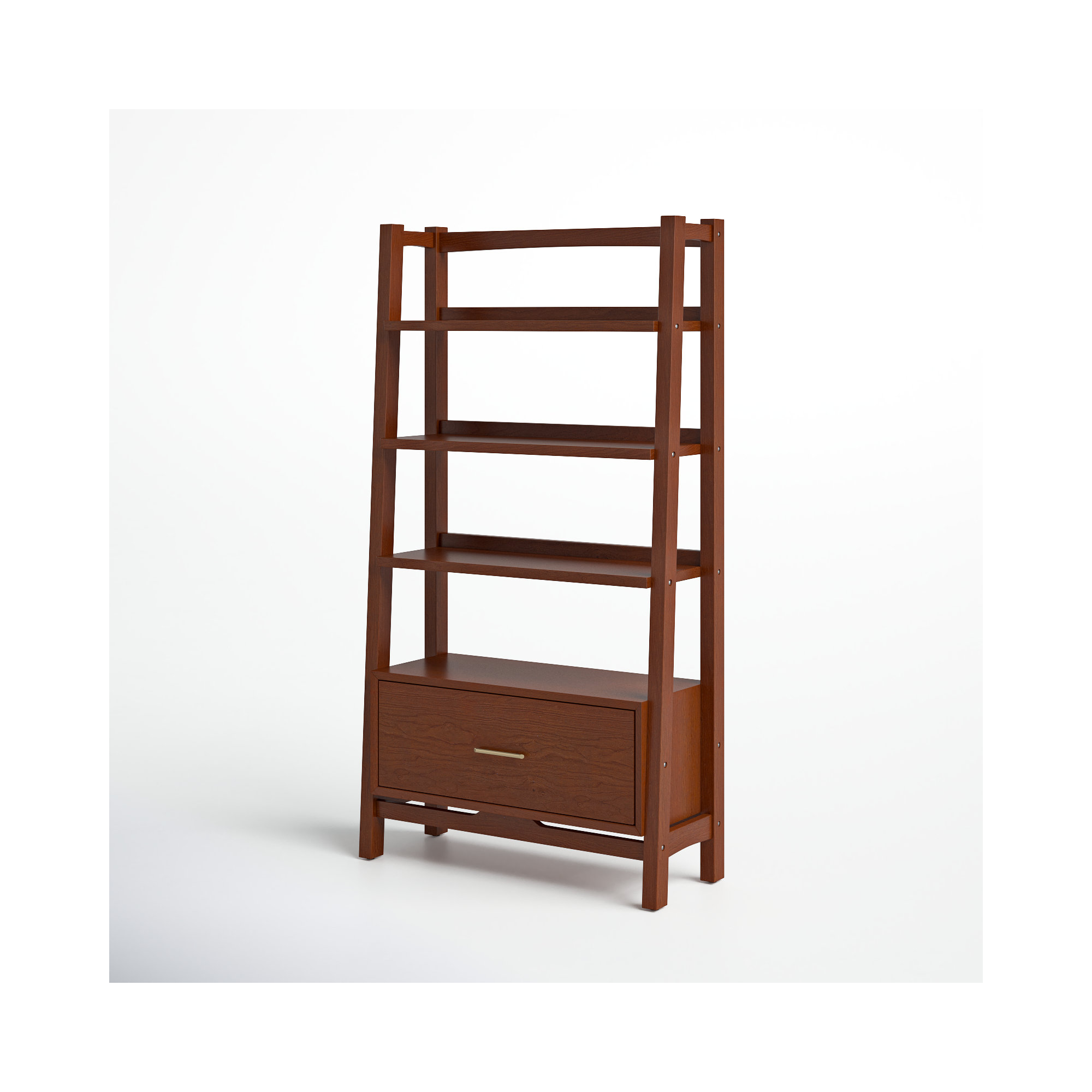 Stiles Etagere Bookcase, 70"H x 38"W x 15"D , Mahogany
