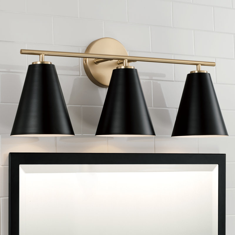 Éclairage de salle de bain à 3 lumières à intensité variable Charlie, Noir