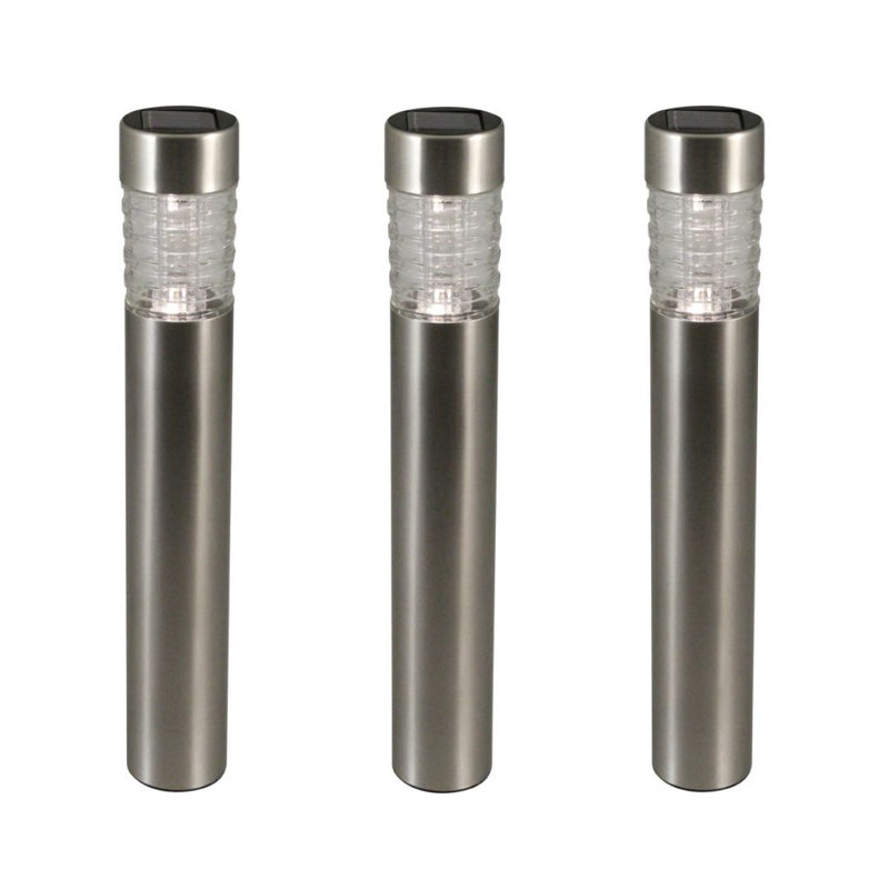 Luxform Solar LED Garden Post Lights Tacoma Silver