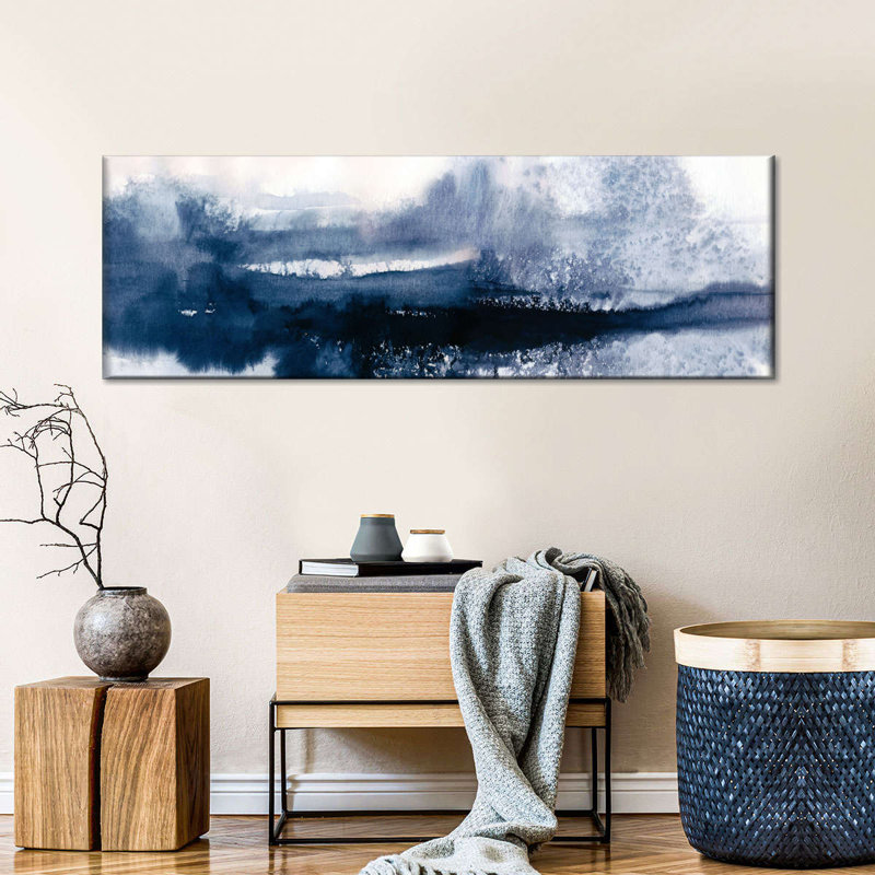 Indigo Tides - Impression sur toile tendue, H 8 po x l 24 po x P 1 po