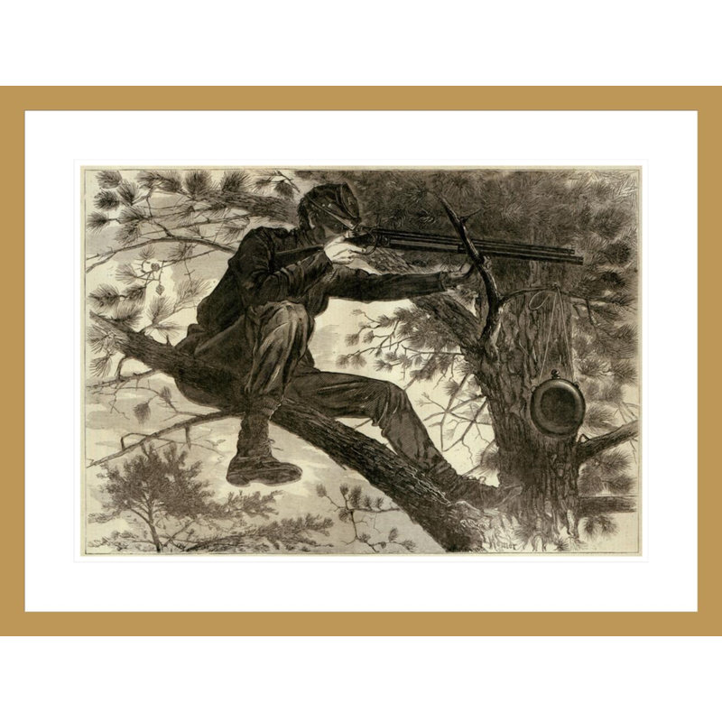 «The Army of the Potomac - A Sharp Shooter on Picket Duty» par Winslow Homer - Impression sur toile, H 22,48 po x l 29,5 po